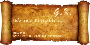 Göncz Krisztina névjegykártya