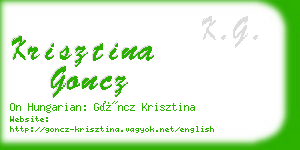 krisztina goncz business card